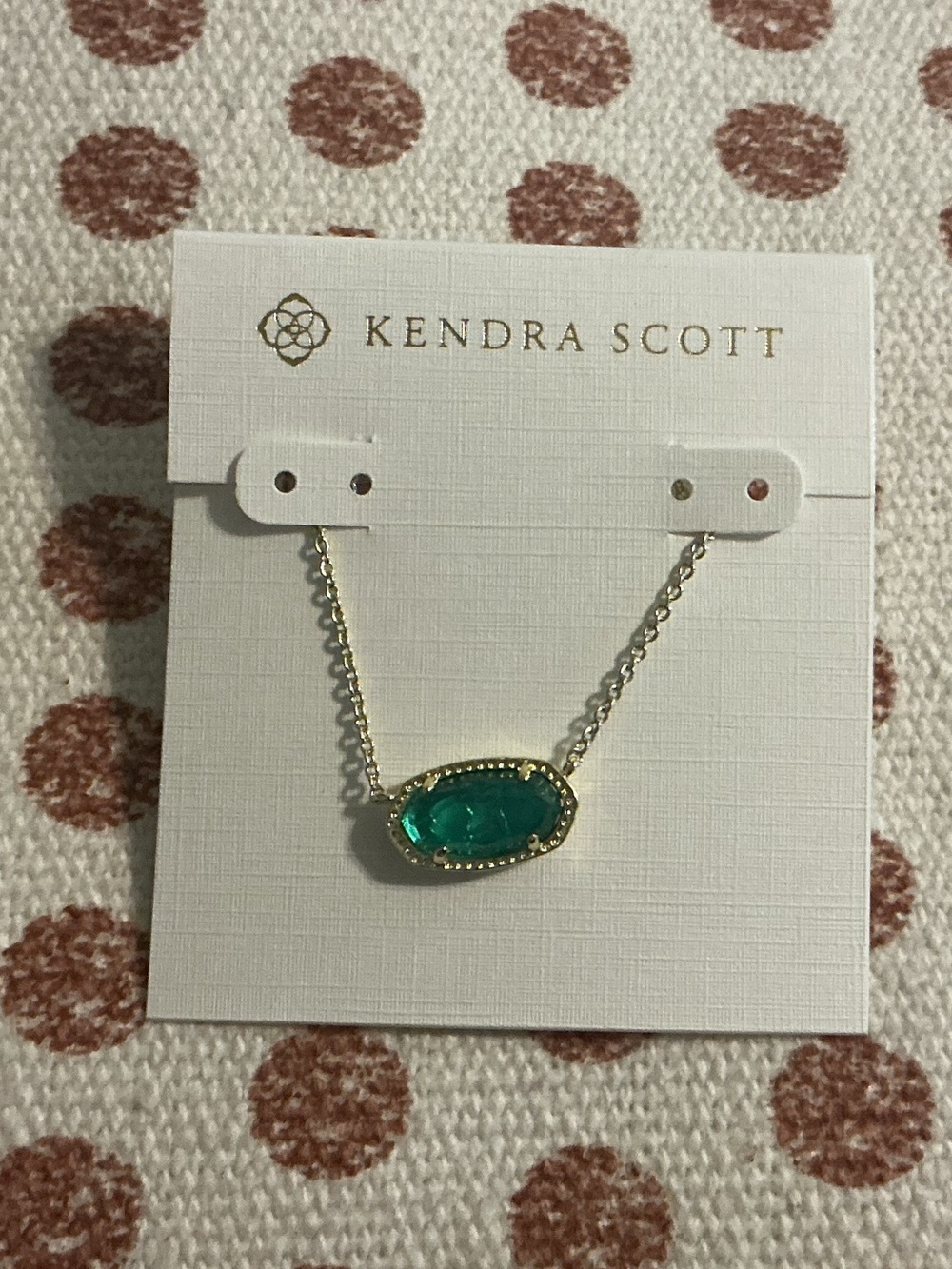 Kendra Scott Gold Necklace with Teal Stone
